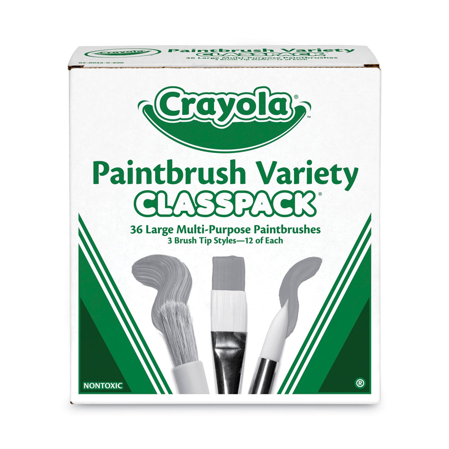 Crayola Large Variety Paint Brush Classpack, Natural