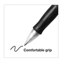 BIC Velocity Easy Glide Ballpoint Pen, Retractable, Medium 1 mm, Black Ink, Translucent Black Barrel, Dozen (VLG11BK)