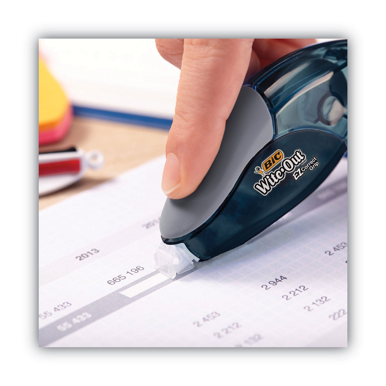 BIC Wite-Out EZ Correct Grip Correction Tape, NonRefill, Smoke Applicator, 0.17" x 402", 2/Pack (WOECGP21)