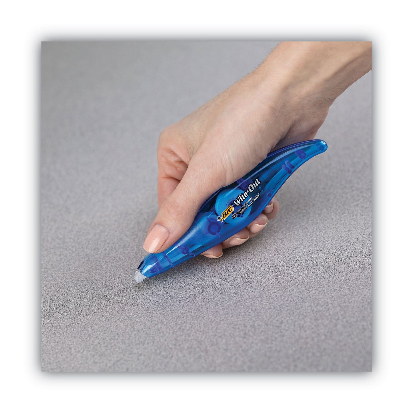 BIC Wite-Out Brand Exact Liner Correction Tape, Non-Refillable, Blue Applicator, 0.2" x 236" (WOELP11)