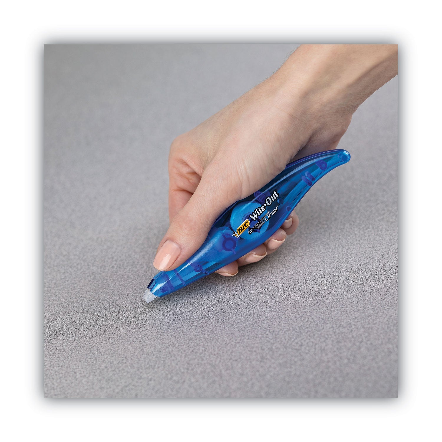 BIC Wite-Out Brand Exact Liner Correction Tape, Non-Refillable, Blue Applicator, 0.2" x 236" (WOELP11)