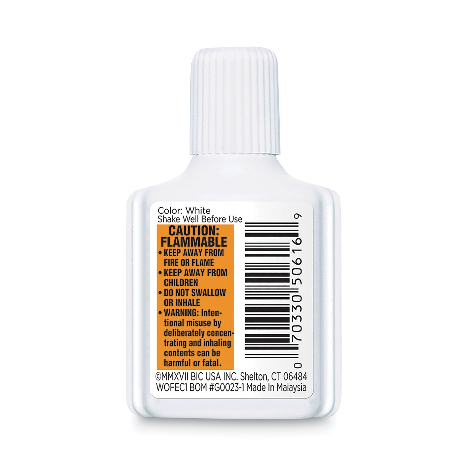 BIC Wite-Out Extra Coverage Correction Fluid, 20 mL Bottle, White, Dozen (WOFEC12WE)