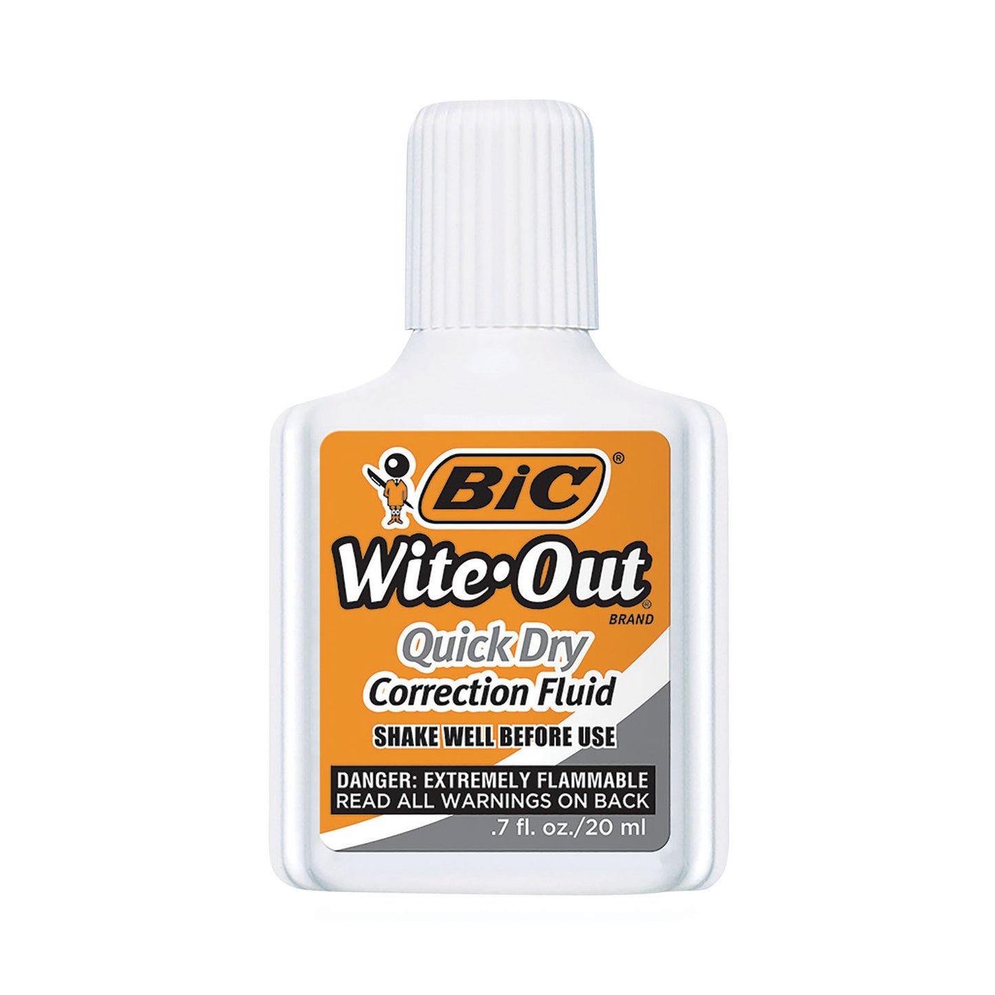 BIC Wite-Out Quick Dry Correction Fluid, 20 mL Bottle, White, Dozen (WOFQD12WE)