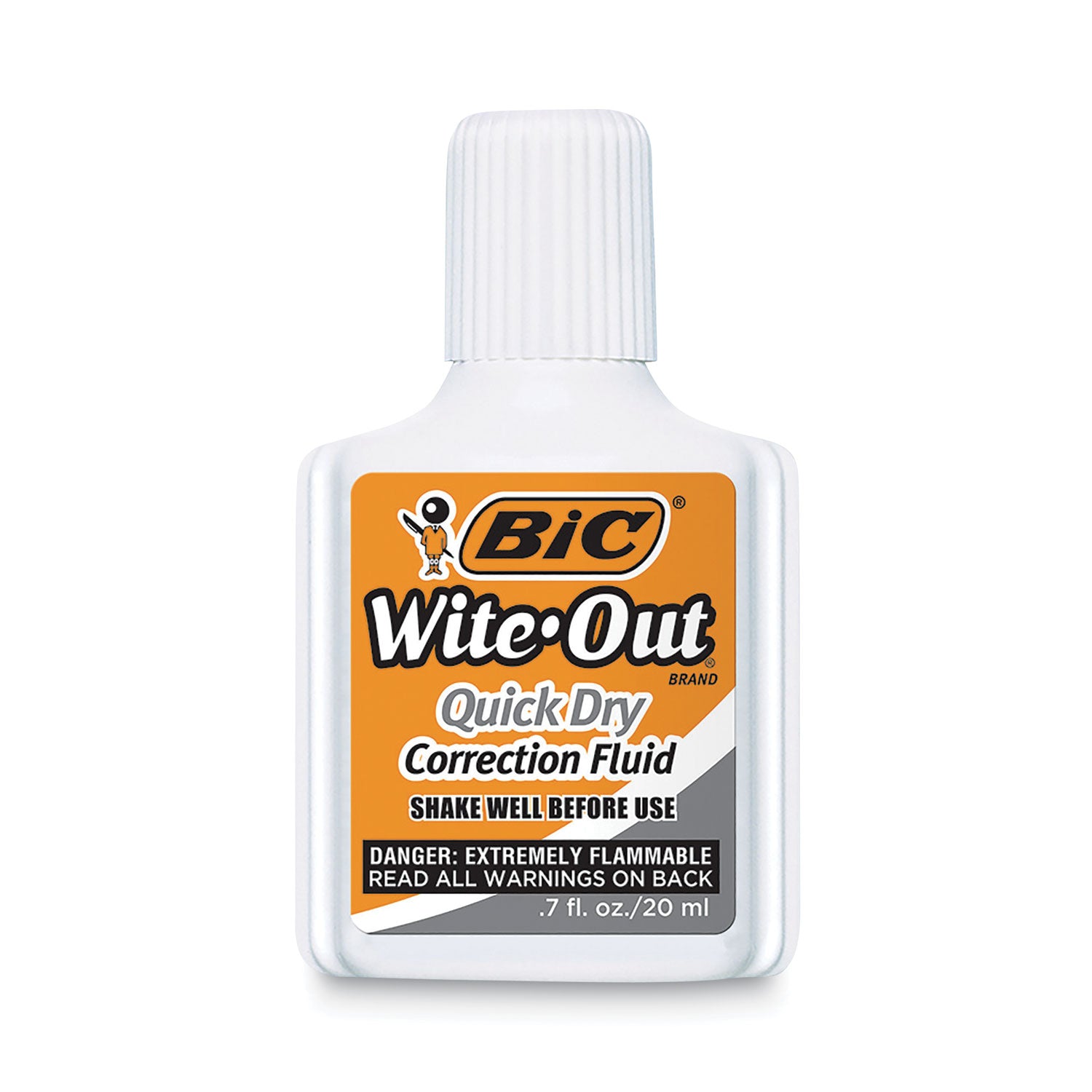 BIC Wite-Out Quick Dry Correction Fluid, 20 mL Bottle, White, 3/Pack (WOFQD324)