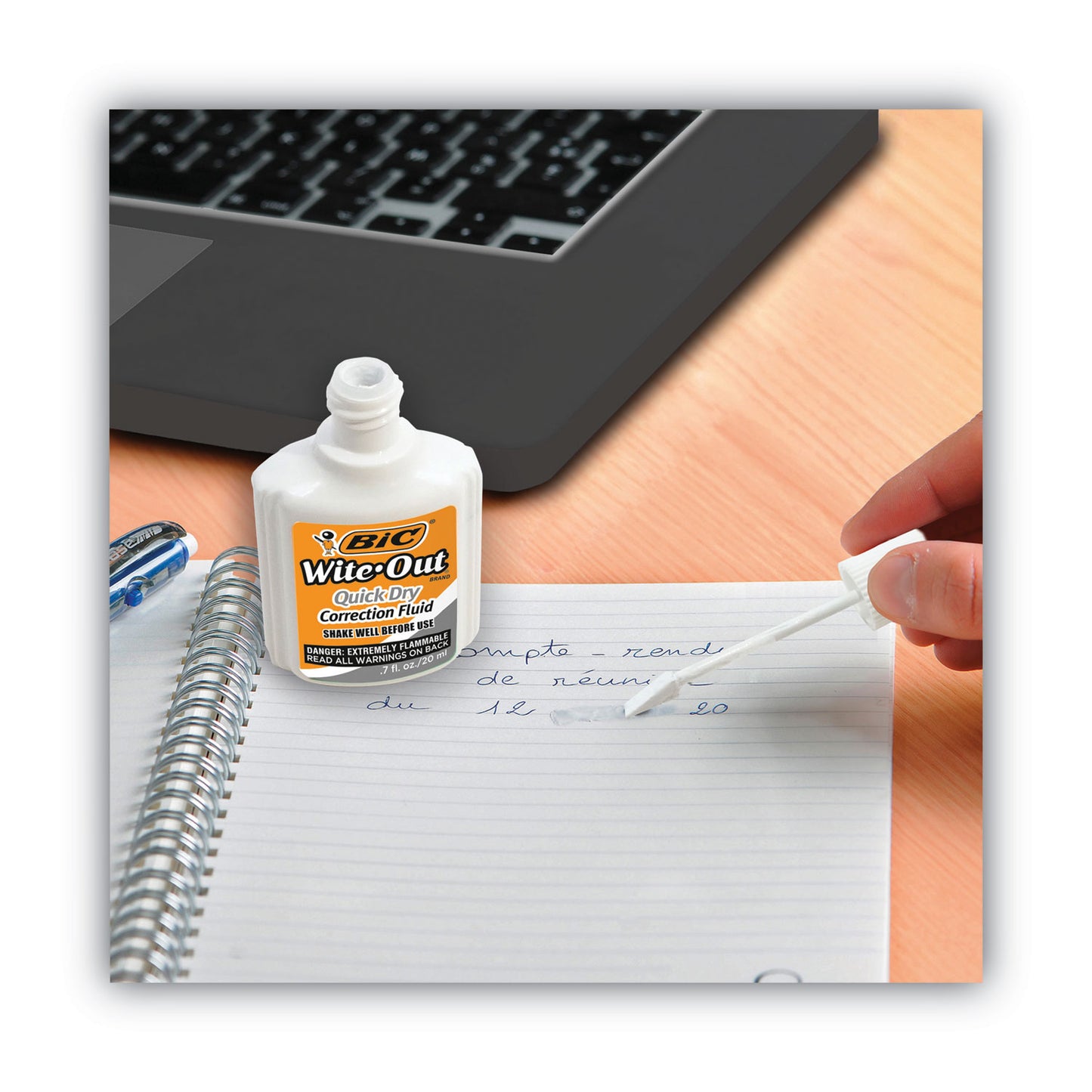 BIC Wite-Out Quick Dry Correction Fluid, 20 mL Bottle, White, 3/Pack (WOFQD324)