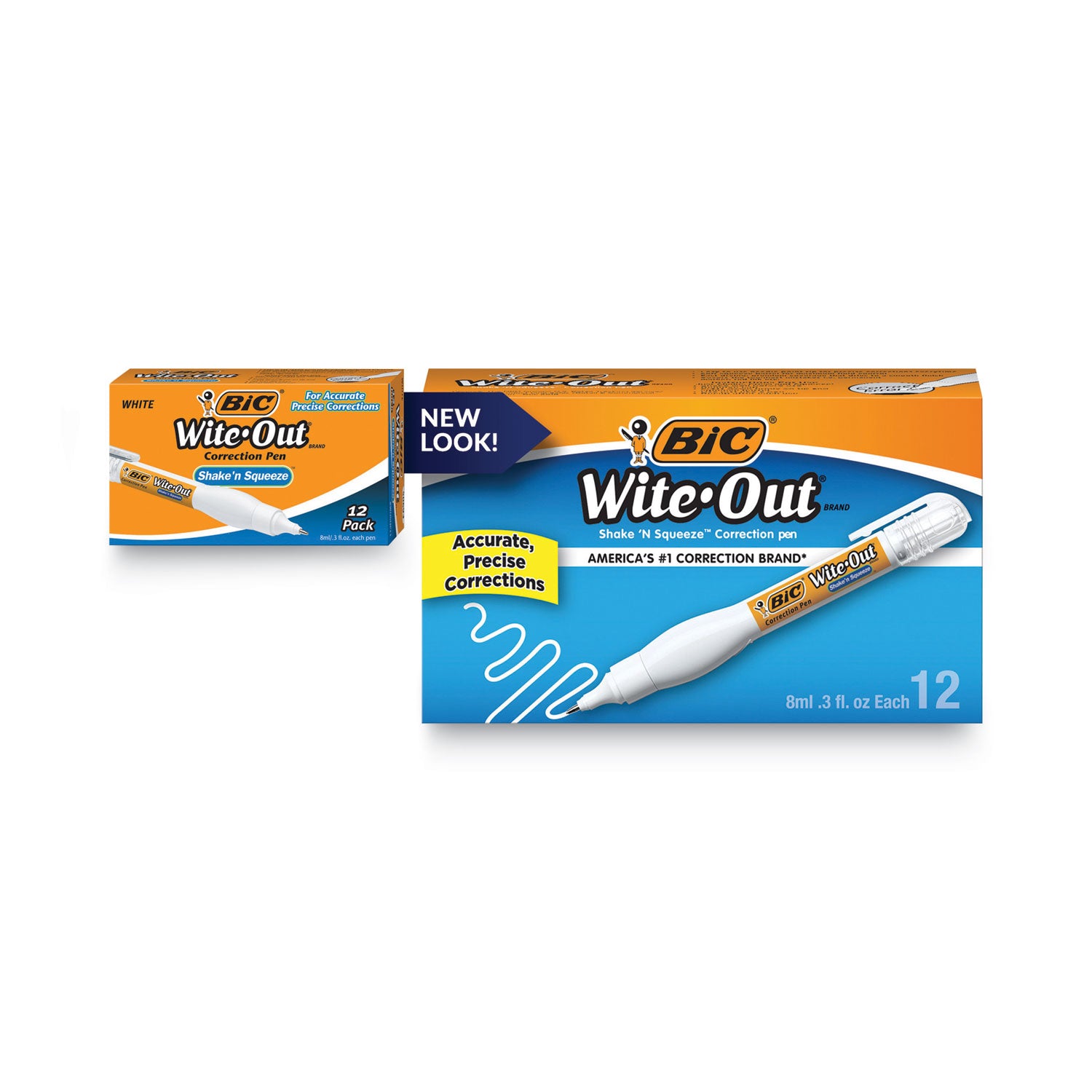 BIC Wite-Out Shake 'n Squeeze Correction Pen, 8 mL, White (WOSQP11)