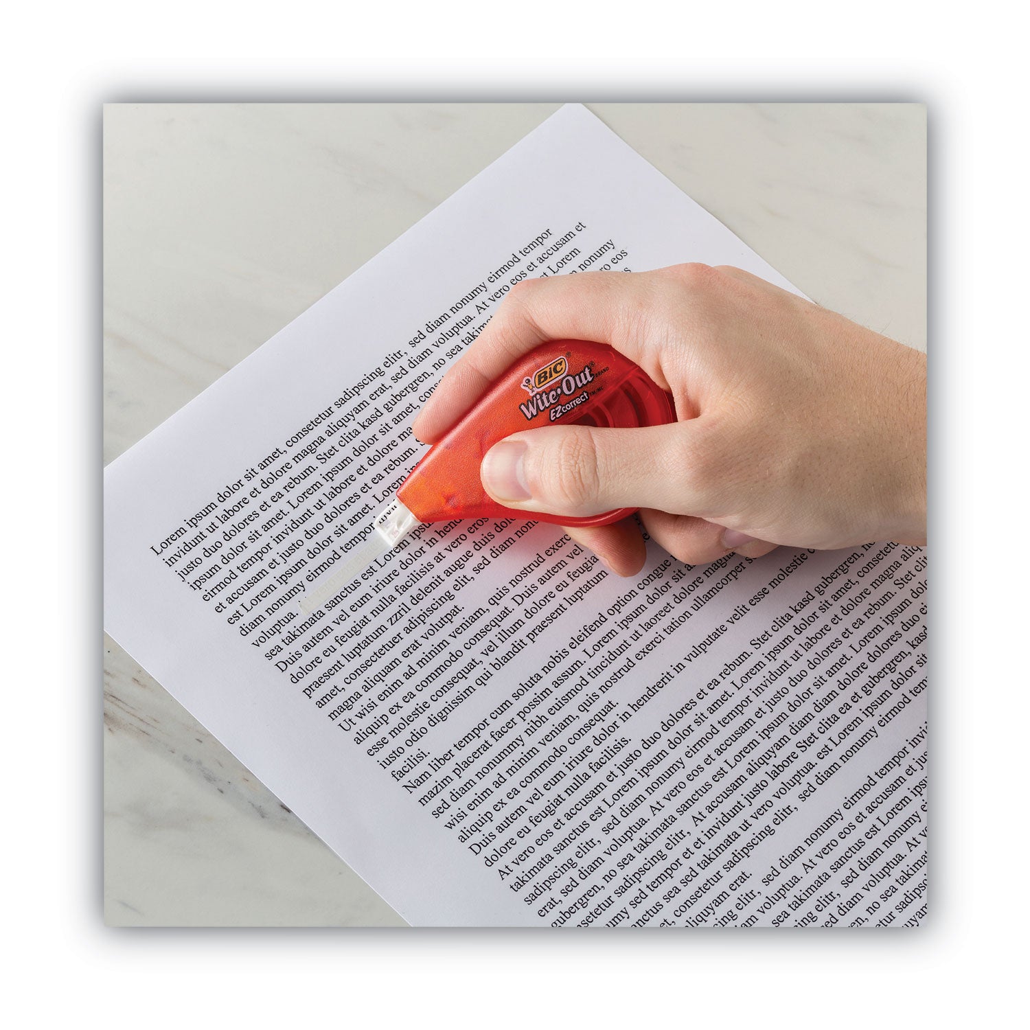 BIC Wite-Out EZ Correct Correction Tape Value Pack, Non-Refillable, Randomly Assorted Applicator Colors, 0.17" x 472", 18/Pack (WOTAP18)