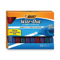 BIC Wite-Out EZ Correct Correction Tape Value Pack, Non-Refillable, Randomly Assorted Applicator Colors, 0.17" x 472", 18/Pack (WOTAP18)