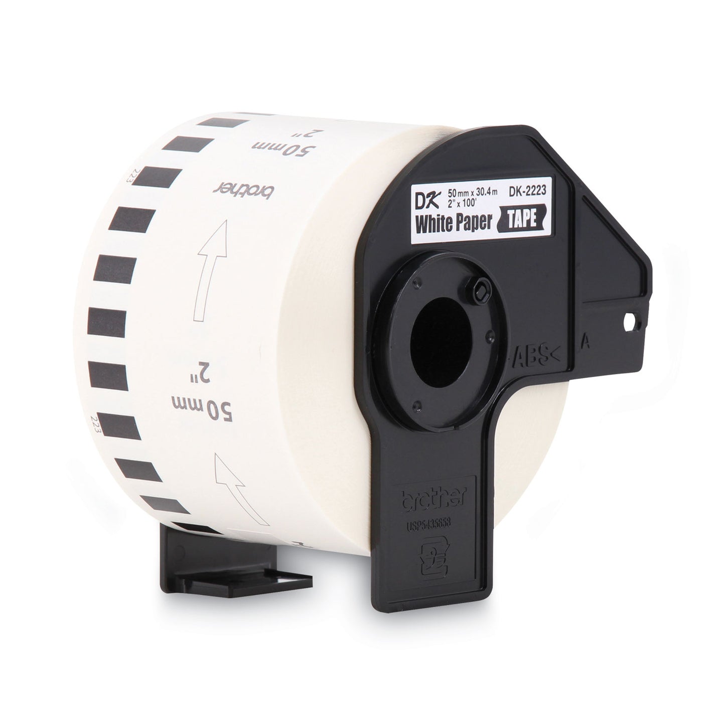 Brother Continuous Paper Label Tape, 2" x 100 ft, Black/White (DK2223)