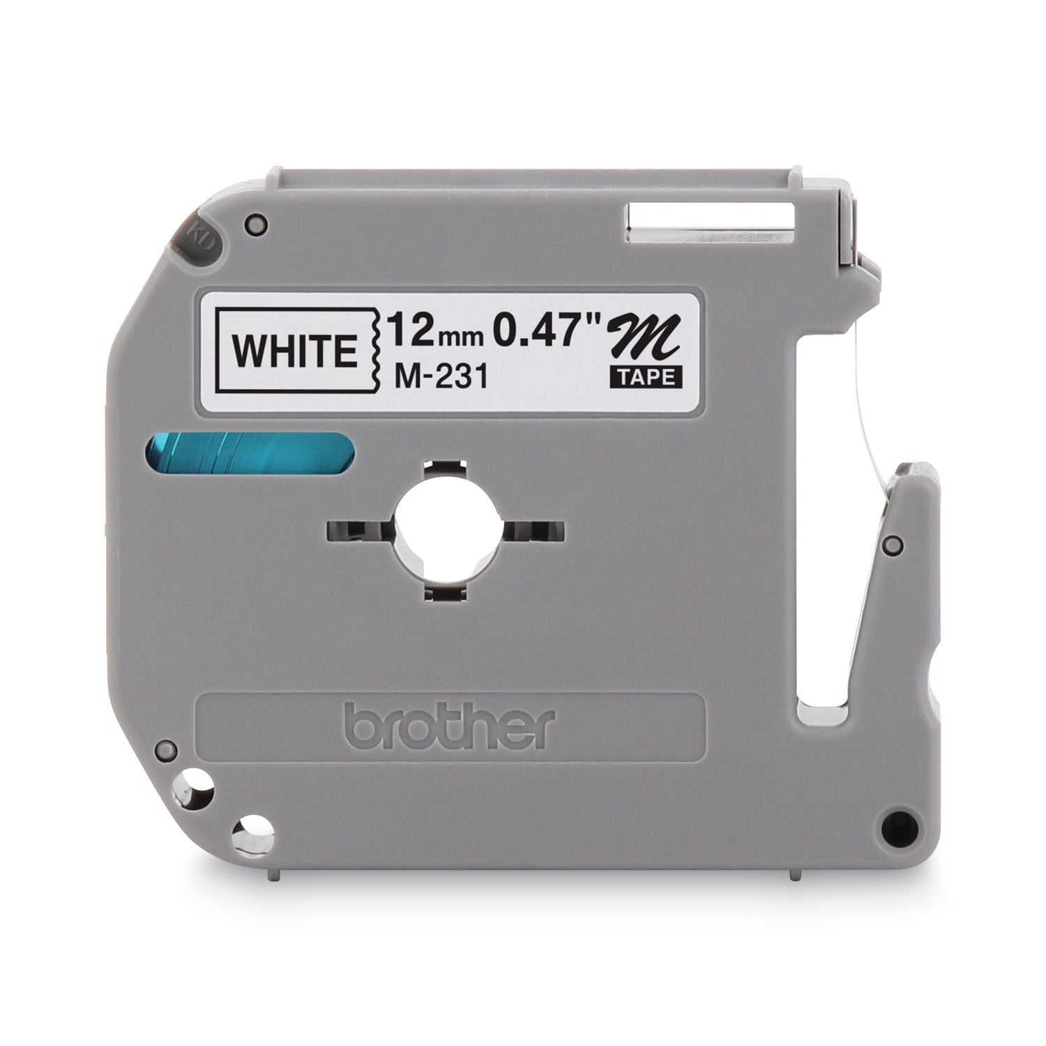 Brother M Series Tape Cartridge for P-Touch Labelers, 0.47" x 26.2 ft, Black on White (M231)