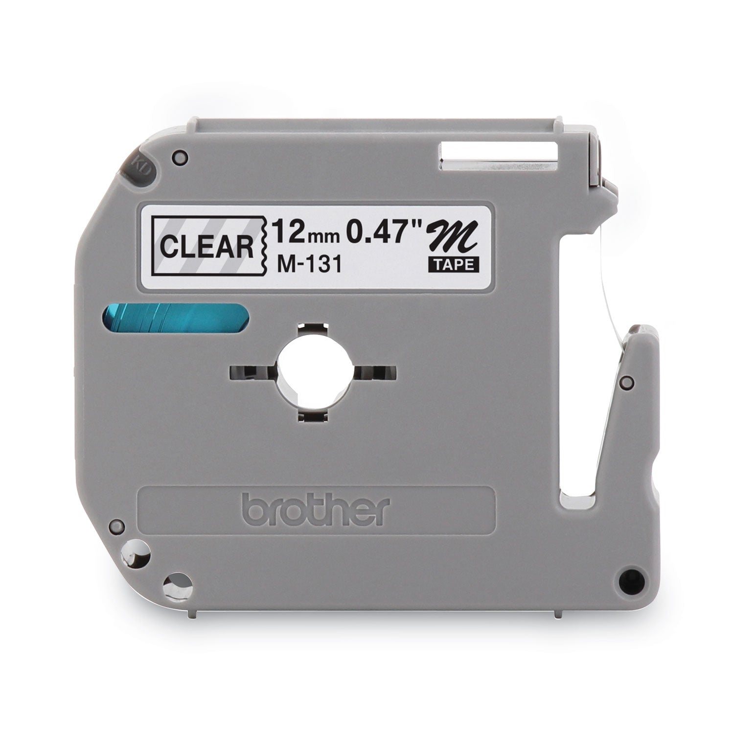 Brother M Series Tape Cartridge for P-Touch Labelers, 0.47" x 26.2 ft, Black on Clear (M131)