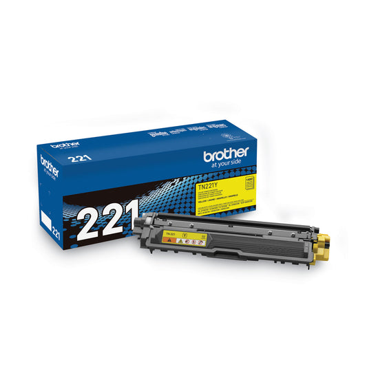 Brother TN221Y Toner, 1,400 Page-Yield, Yellow