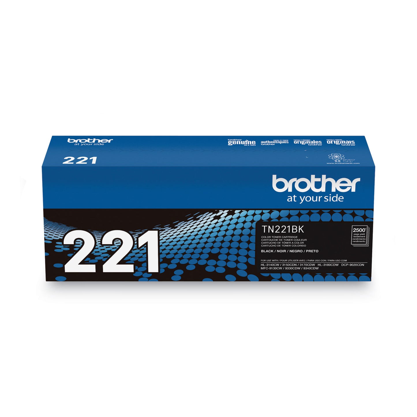 Brother TN221BK Toner, 2,500 Page-Yield, Black