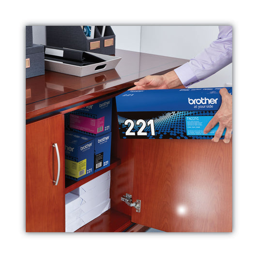 Brother TN221C Toner, 1,400 Page-Yield, Cyan