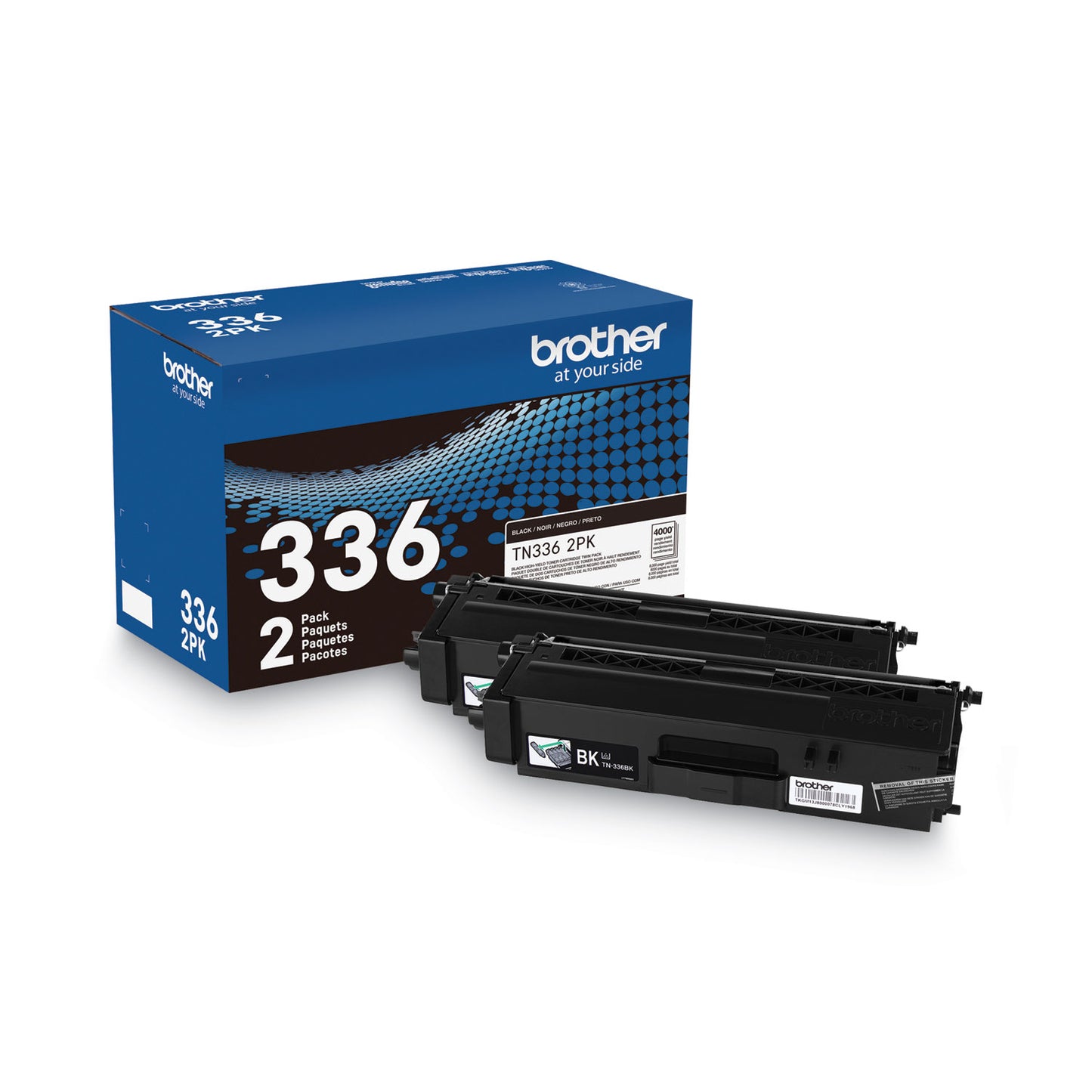 Brother TN3362PK High-Yield Toner, 4,000 Page-Yield, Black, 2/Pack