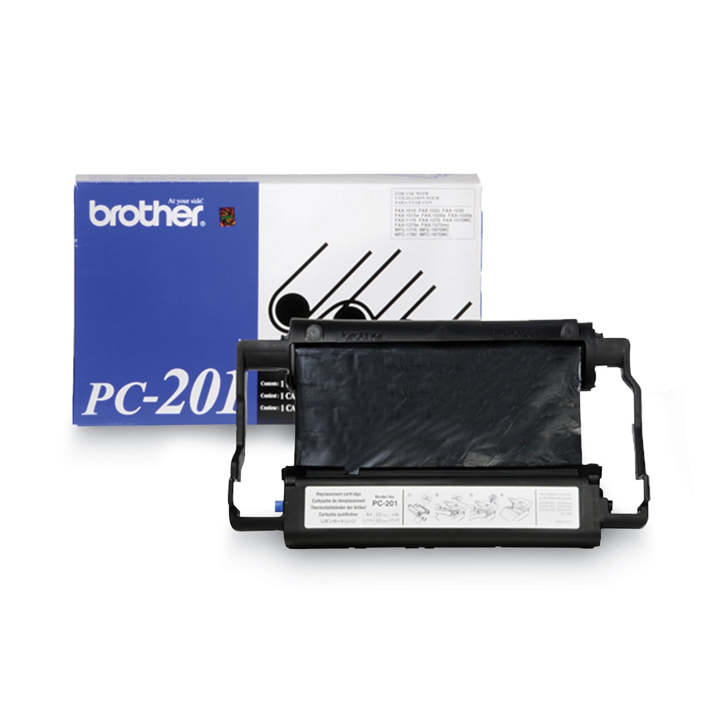 Brother PC-201 Thermal Transfer Print Cartridge, 450 Page-Yield, Black