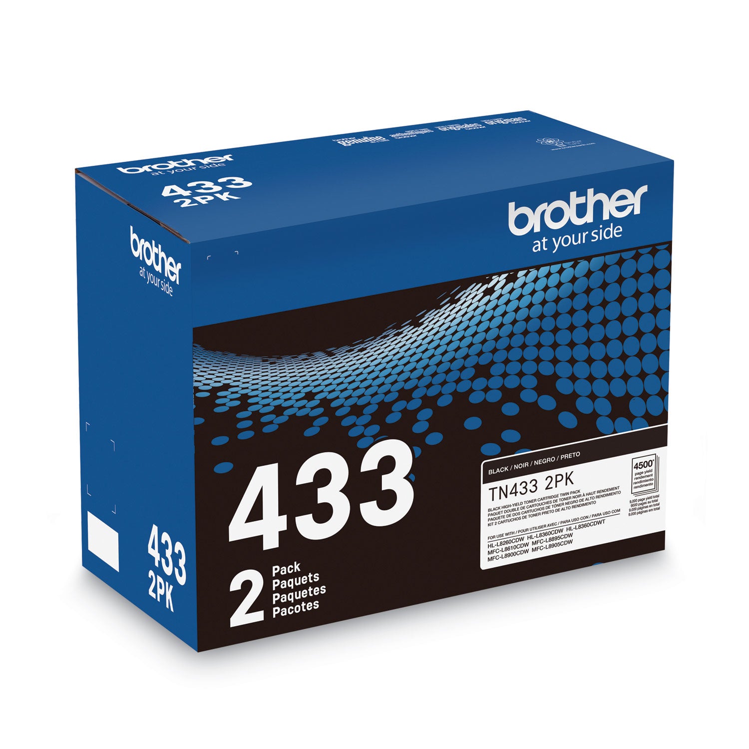 Brother TN4332PK High-Yield Toner, 4,500 Page-Yield, Black, 2/Pack