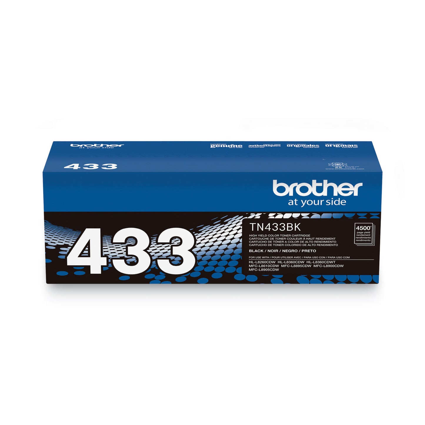 Brother TN433BK High-Yield Toner, 4,500 Page-Yield, Black