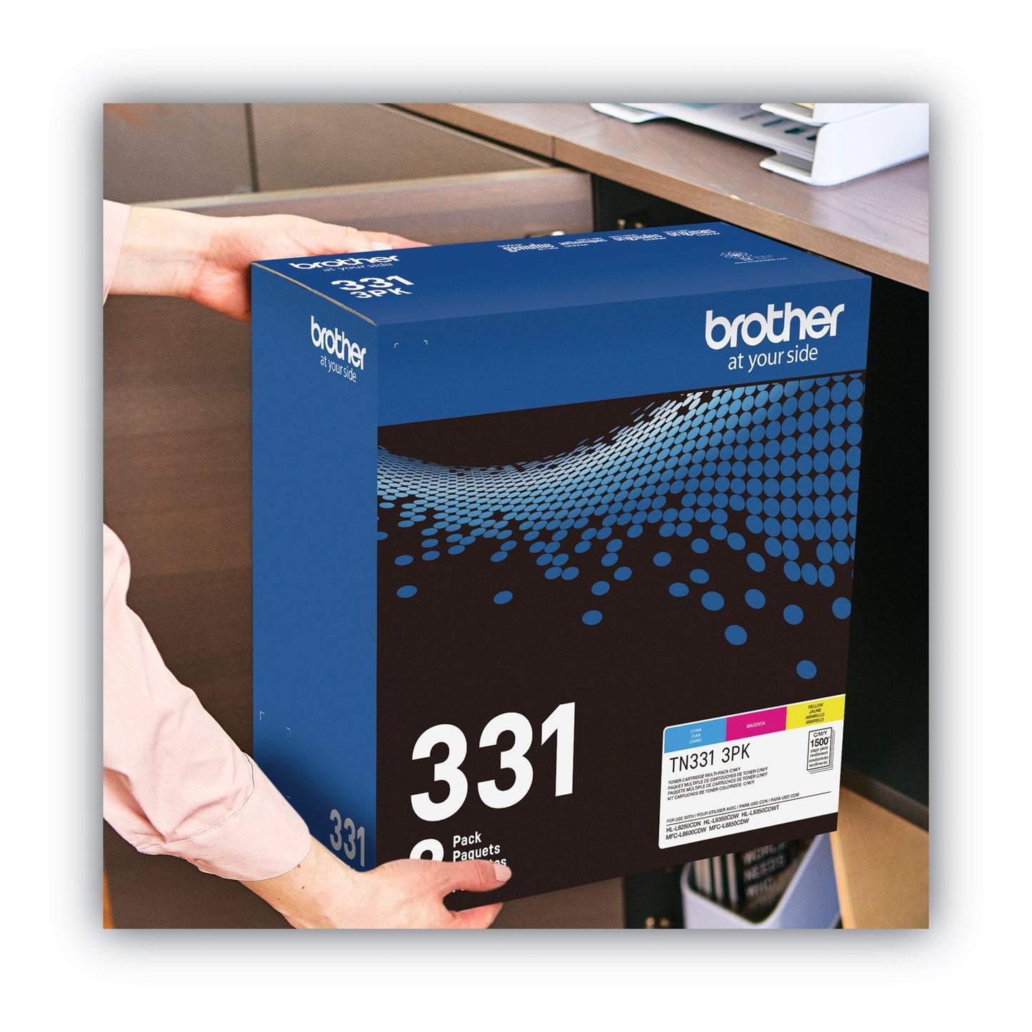 Brother TN3313PK Toner, 1,500 Page-Yield, Cyan/Magenta/Yellow