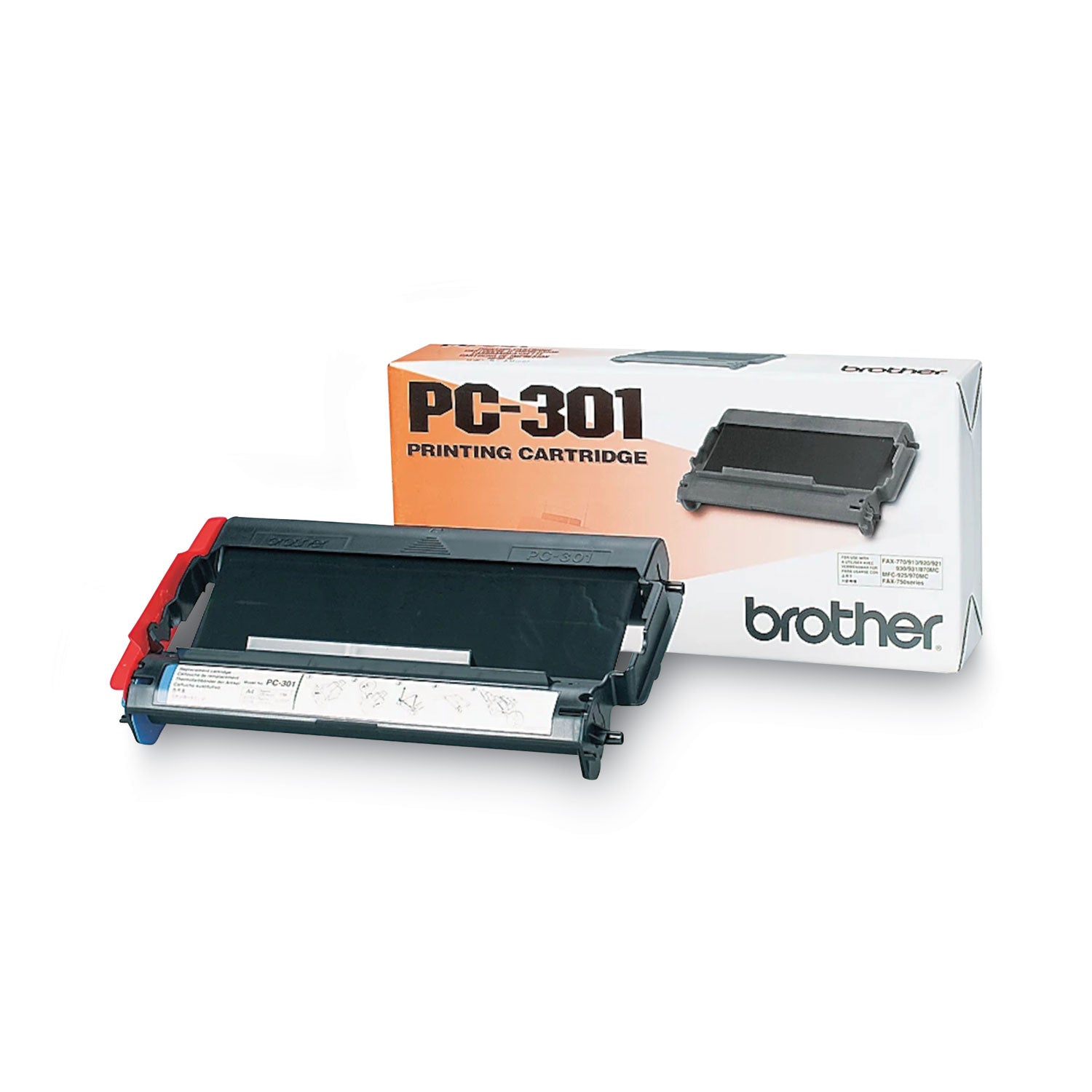 Brother PC-301 Thermal Transfer Print Cartridge, 250 Page-Yield, Black