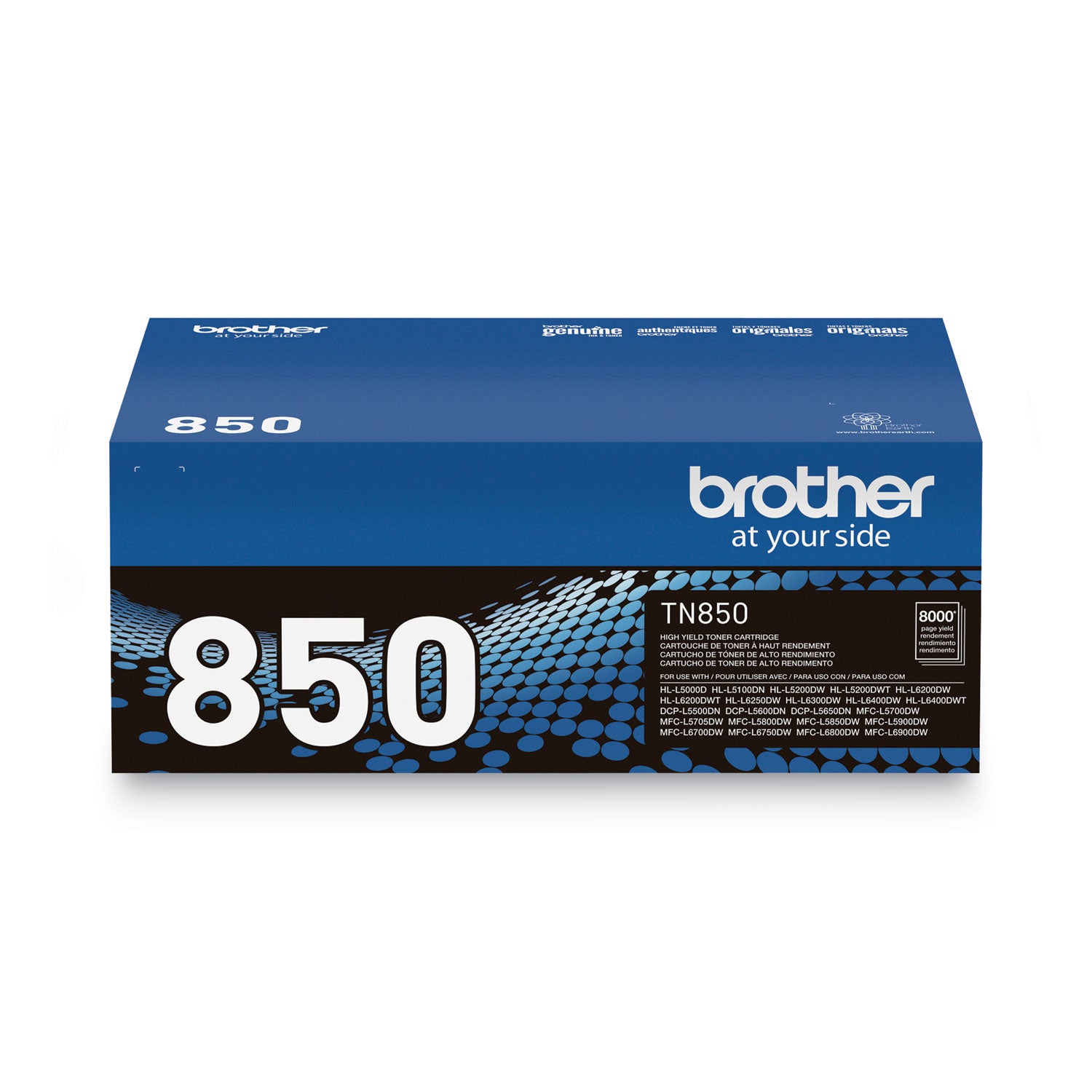 Brother TN850 High-Yield Toner, 8,000 Page-Yield, Black