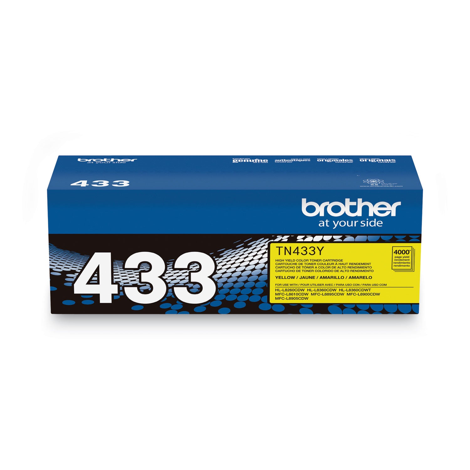 Brother TN433Y High-Yield Toner, 4,000 Page-Yield, Yellow