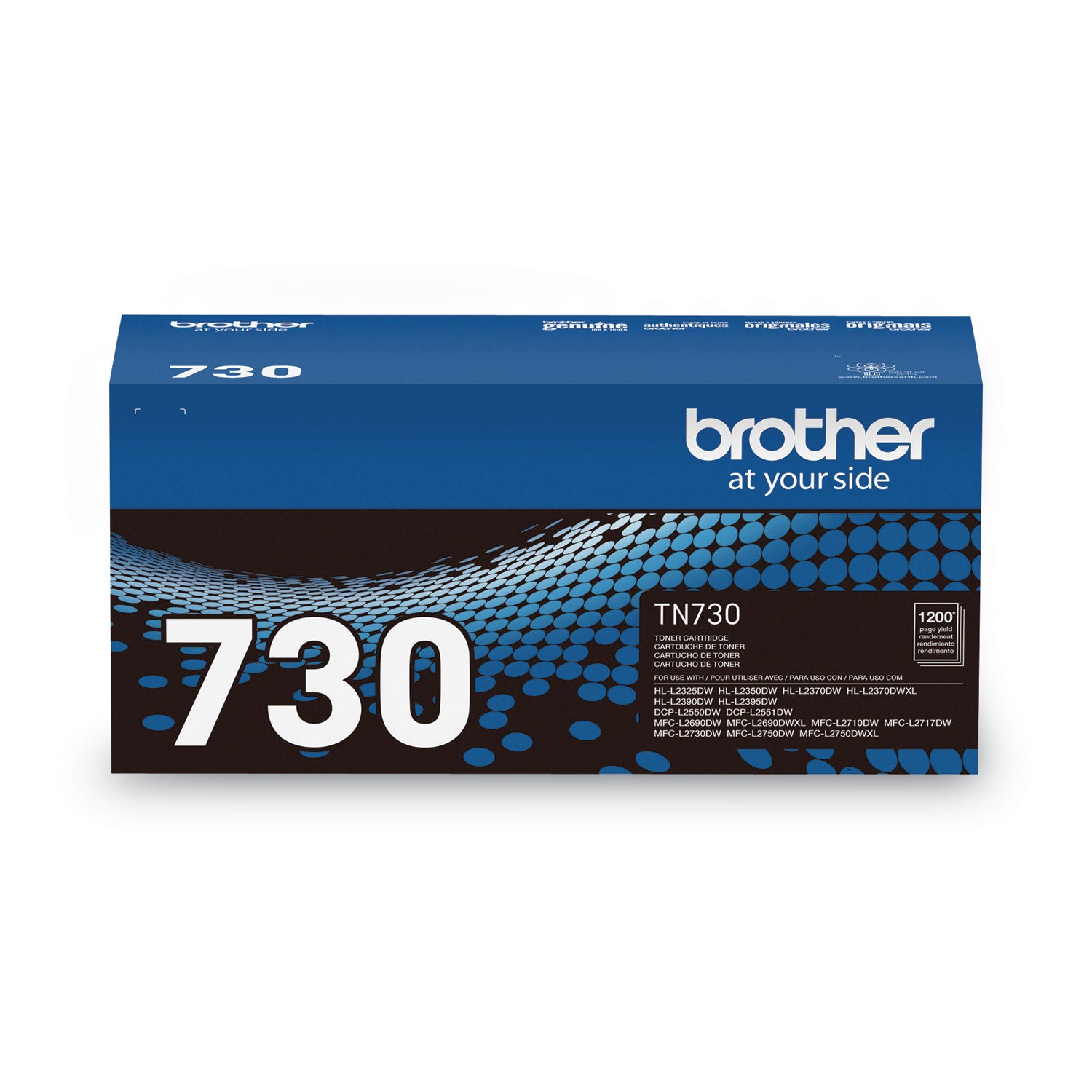 Brother TN730 Toner, 1,200 Page-Yield, Black