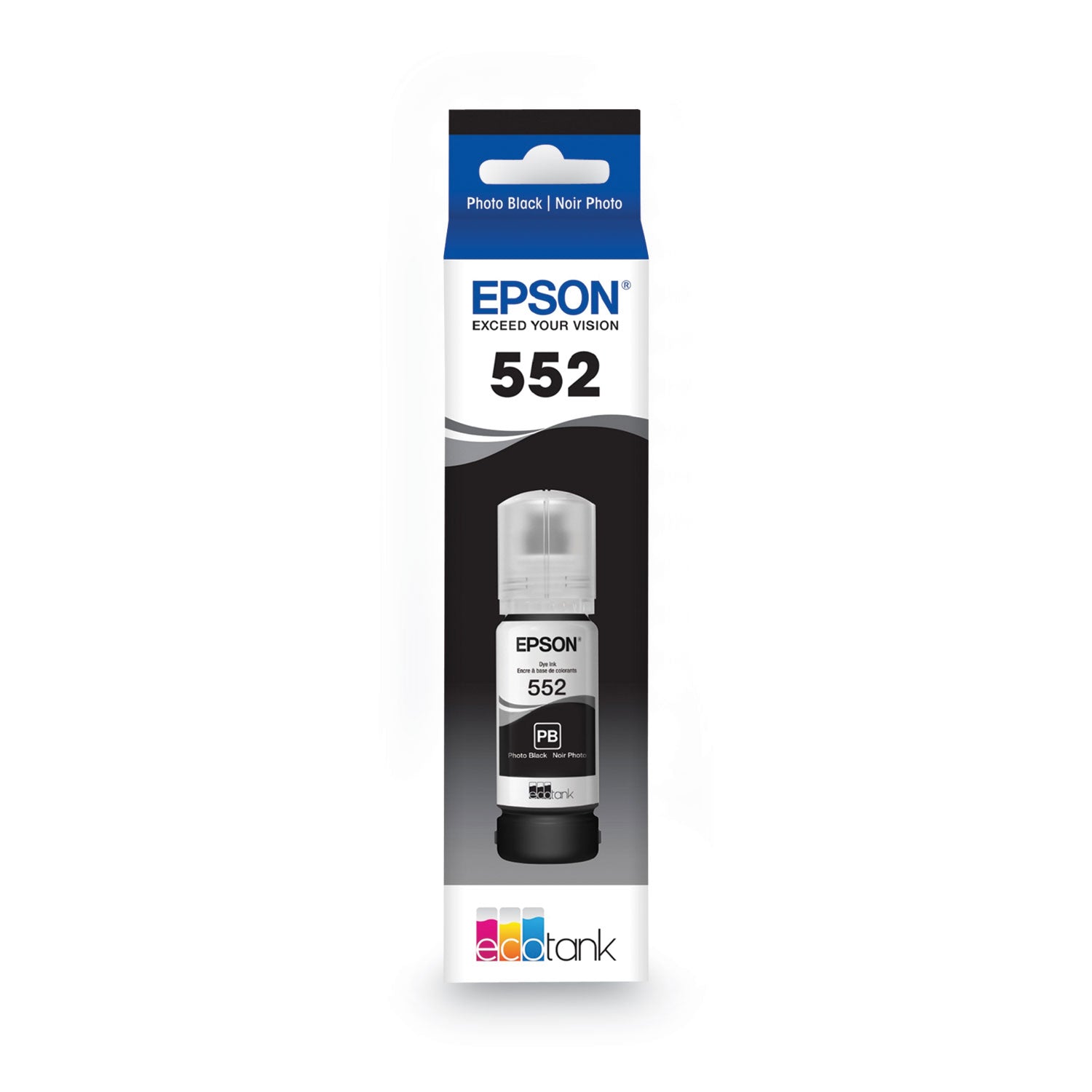 Epson T552120S (T552) Claria High-Yield Ink, 70 mL, Photo Black
