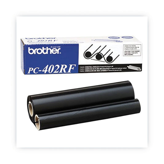 Brother PC-402RF Thermal Transfer Refill Roll, 150 Page-Yield, Black, 2/Pack