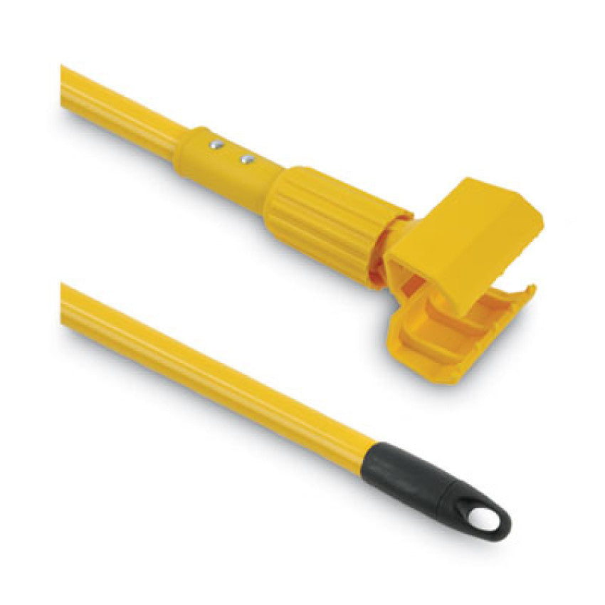 Plastic Jaws Mop Handle for 5 Wide Mop Heads, Aluminum, 1" dia x 60", Yellow