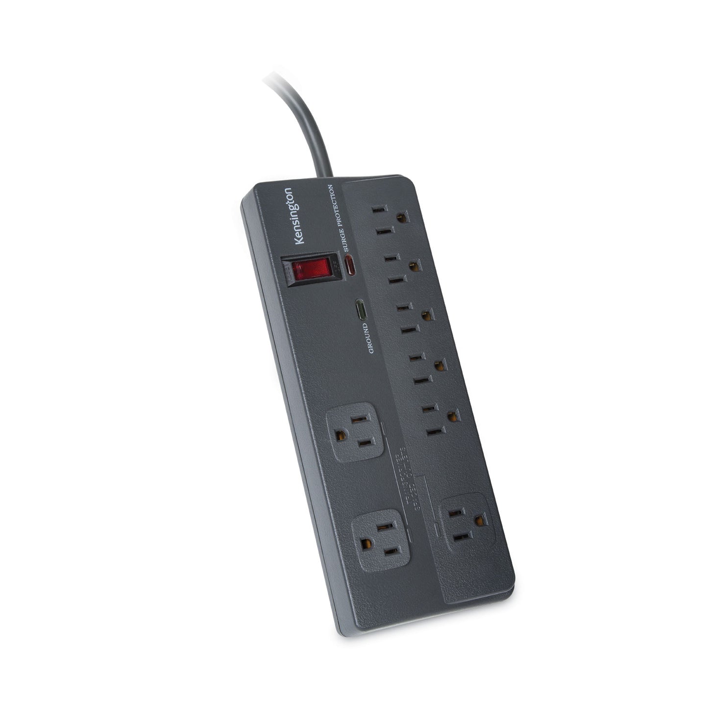 Kensington Guardian Premium Surge Protector, 8 AC Outlets, 6 ft Cord, 1,080 J, Gray (38218)