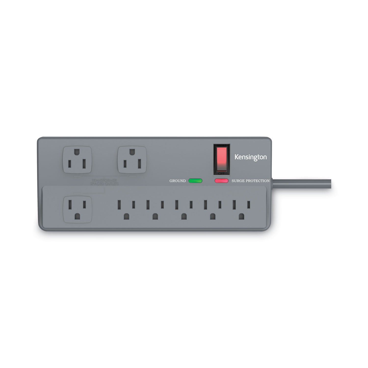 Kensington Guardian Premium Surge Protector, 8 AC Outlets, 6 ft Cord, 1,080 J, Gray (38218)