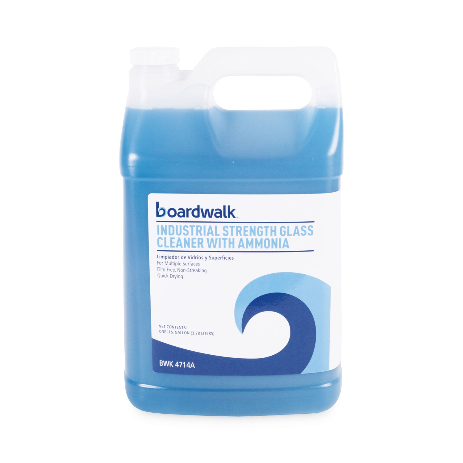 Boardwalk Industrial Strength Glass Cleaner with Ammonia, 1 gal Bottle (4714AEA)