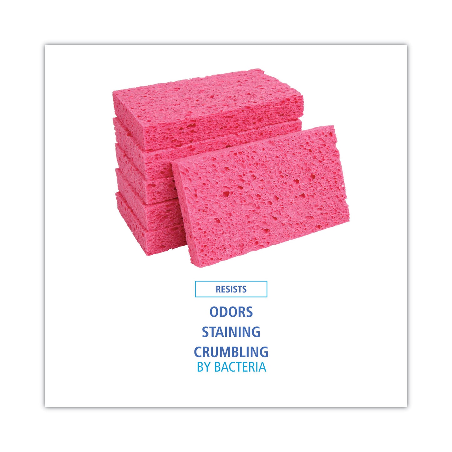 Boardwalk Small Cellulose Sponge, 3.6 x 6.5, 0.9" Thick, Pink, 2/Pack, 24 Packs/Carton (CS1A)