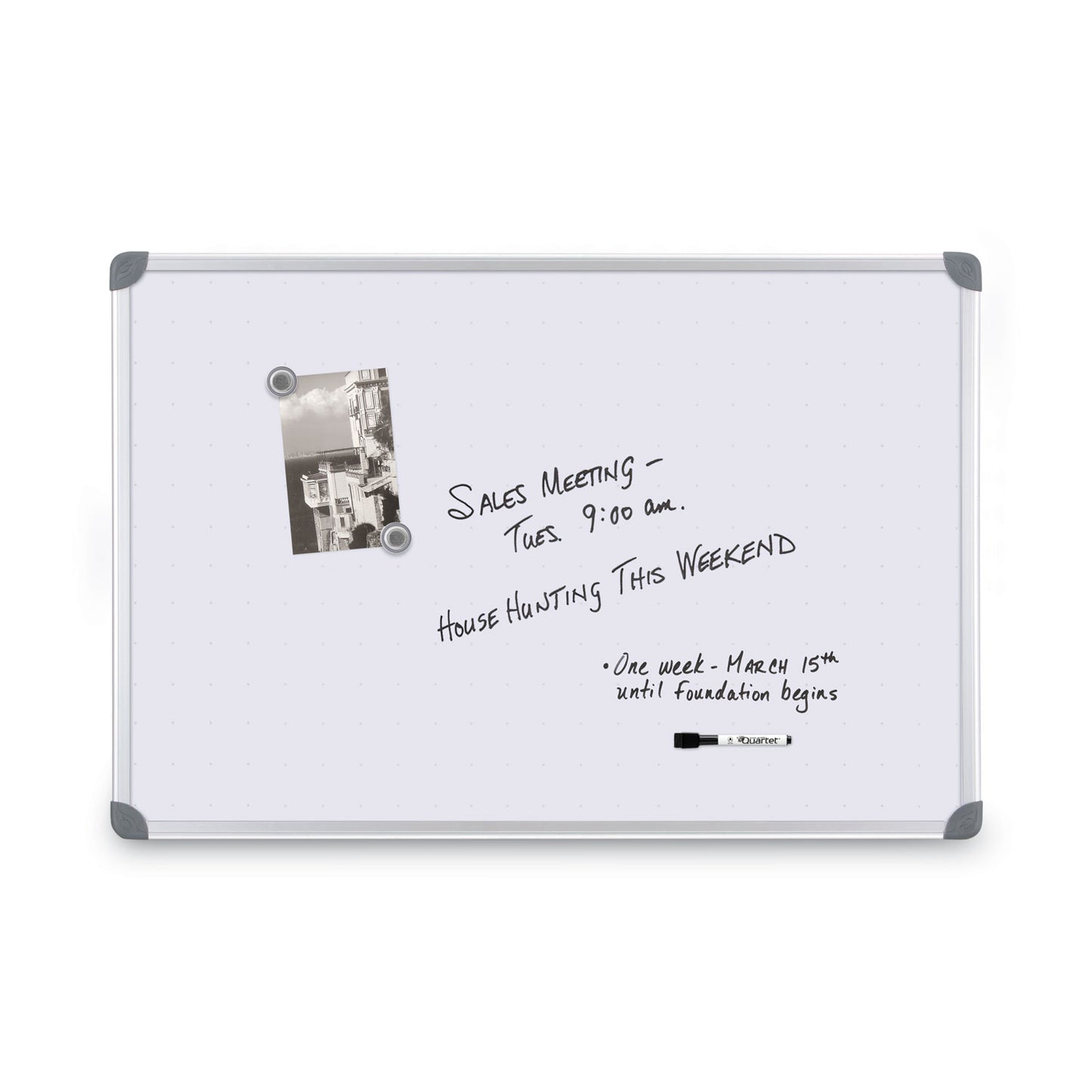 Quartet Euro-Style Magnetic Dry-Erase Aluminum Frame Boards, 36 x 24, White Surface, Silver Aluminum Frame (79378)