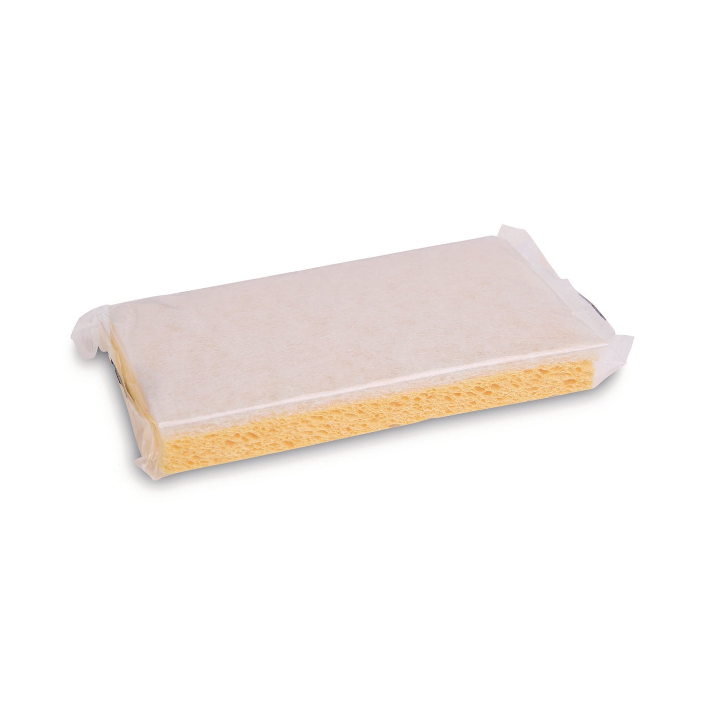 Boardwalk Scrubbing Sponge, Light Duty, 3.6 x 6.1, 0.7" Thick, Yellow/White, Individually Wrapped, 20/Carton (16320)