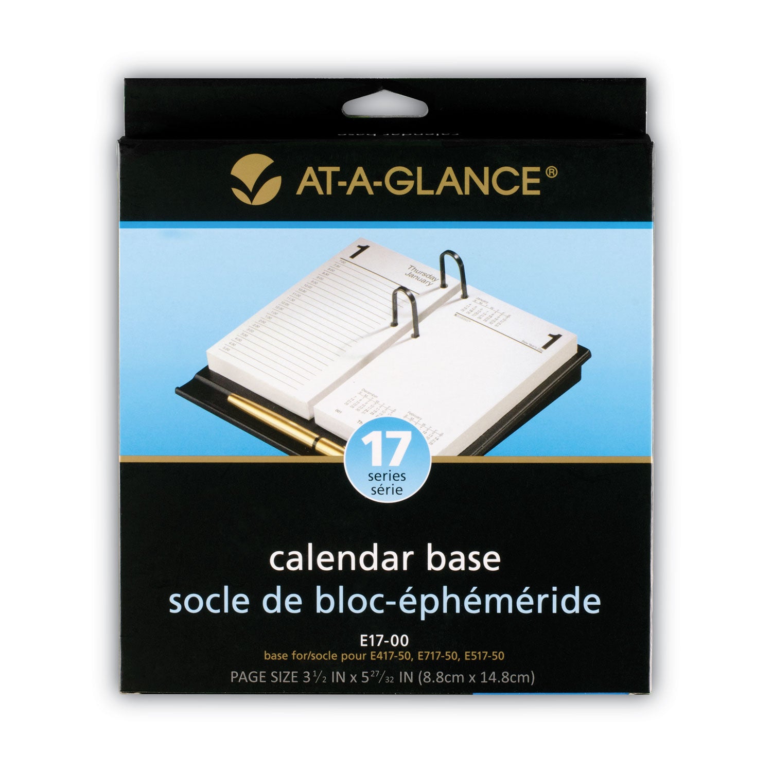 AT-A-GLANCE Desk Calendar Base for Loose-Leaf Refill, 3.5 x 6, Black (E1700)