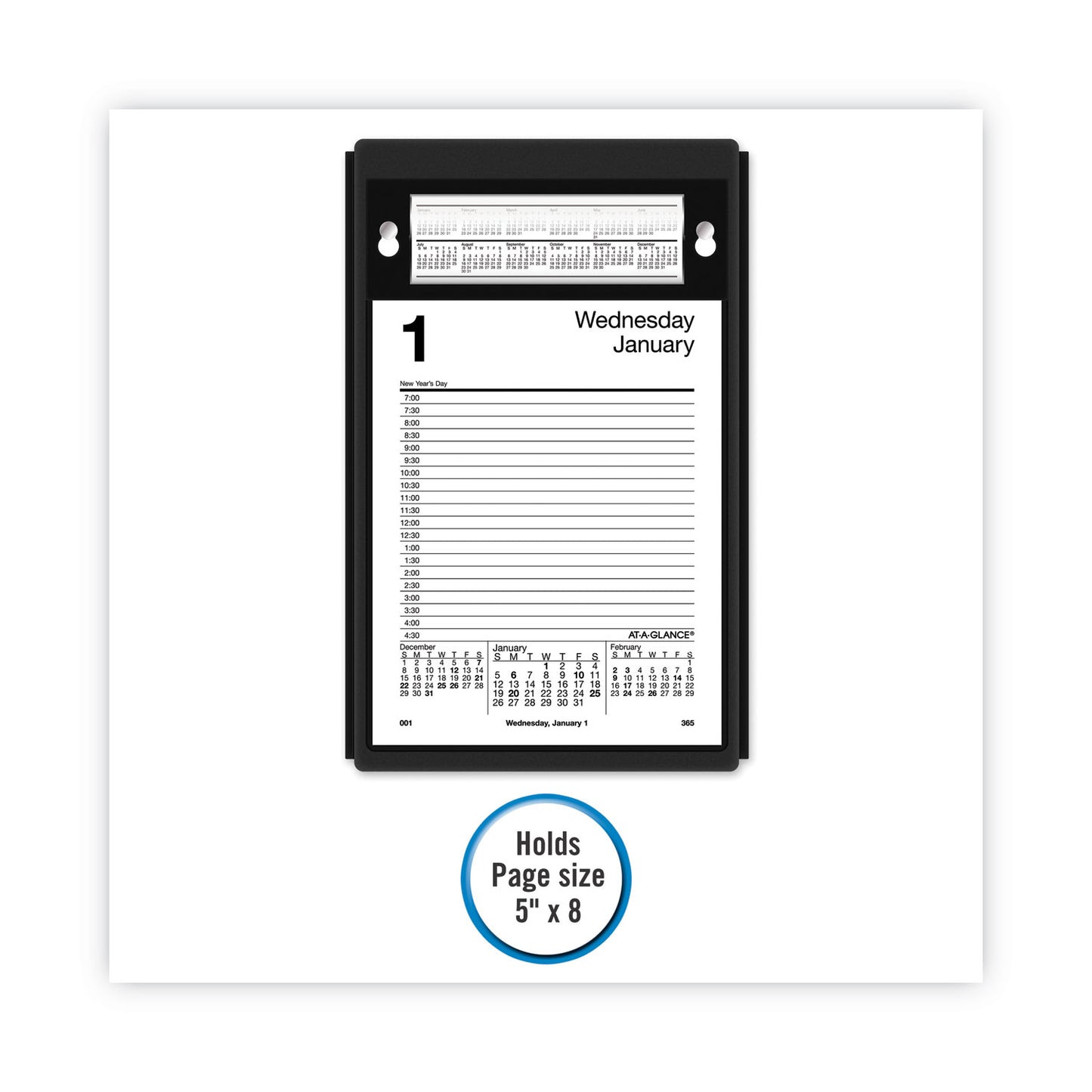 AT-A-GLANCE Base for 5 x 8 Tear-Off Daily Desk Calendar, 5 x 8, Black (E5800)