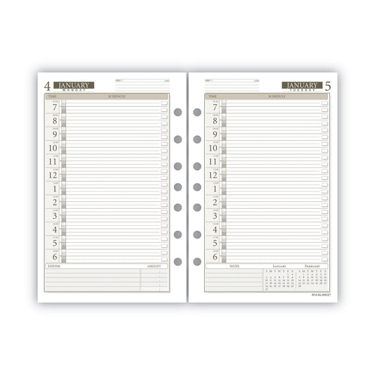 AT-A-GLANCE 1-Page-Per-Day Planner Refills, 8.5 x 5.5, White Sheets, 12-Month (Jan to Dec): 2025 (48112521)