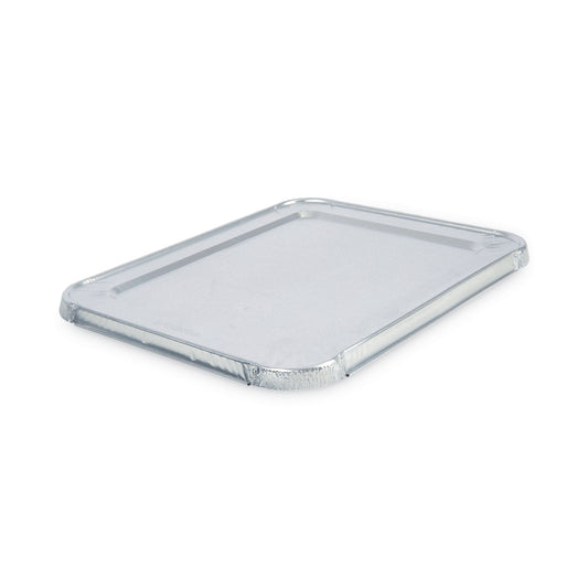 Boardwalk Aluminum Steam Table Pan Lids, Fits Half-Size Deep Pan, 290 Gauge, 0.63" Deep, 10.5 x 12.81, 100/Carton (LIDSTEAMHF)