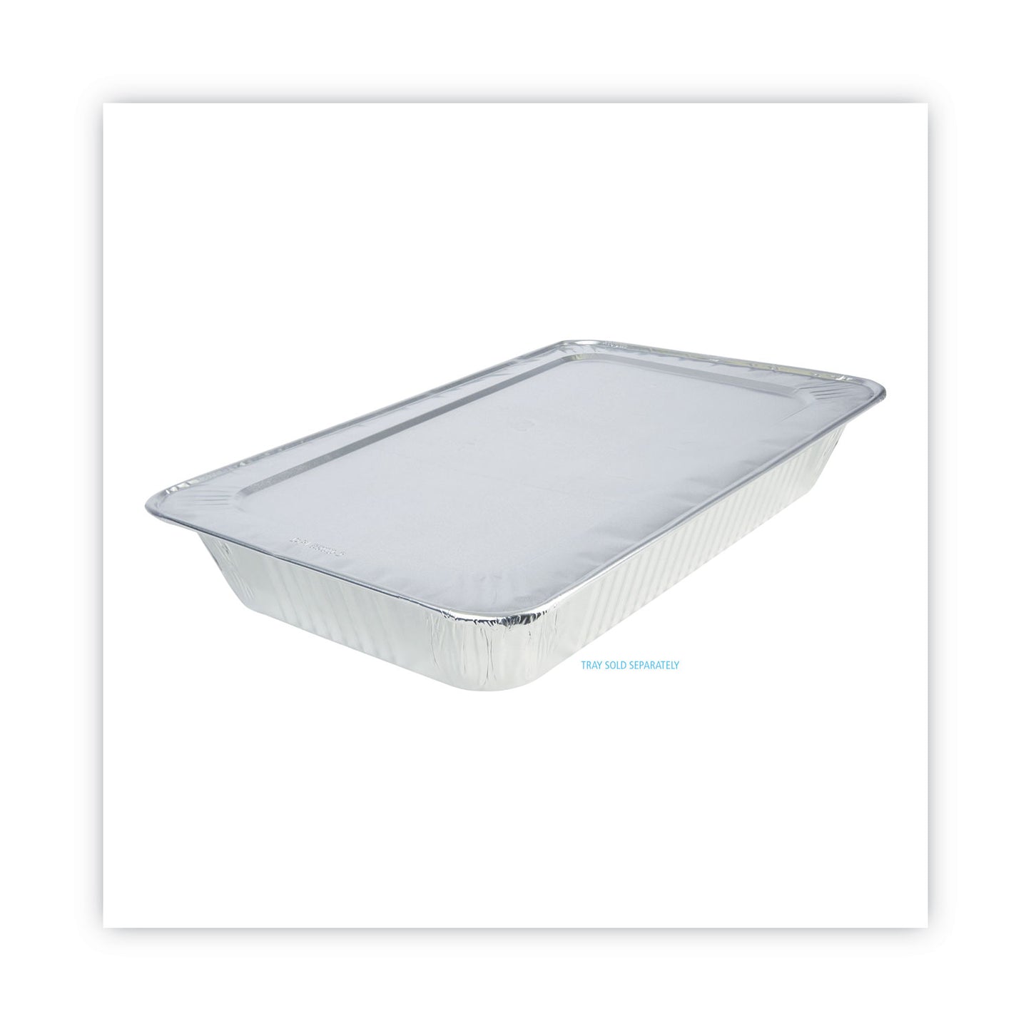 Boardwalk Aluminum Steam Table Pan Lids, Fits Full-Size Deep Pan, 380 Gauge, 0.63" Deep, 12.88 x 20.81, 50/Carton (LIDSTEAMFL)