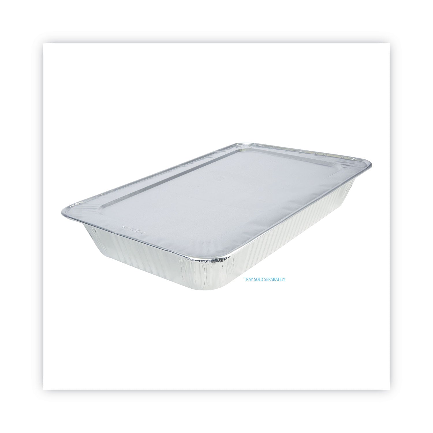 Boardwalk Aluminum Steam Table Pan Lids, Fits Full-Size Deep Pan, 380 Gauge, 0.63" Deep, 12.88 x 20.81, 50/Carton (LIDSTEAMFL)