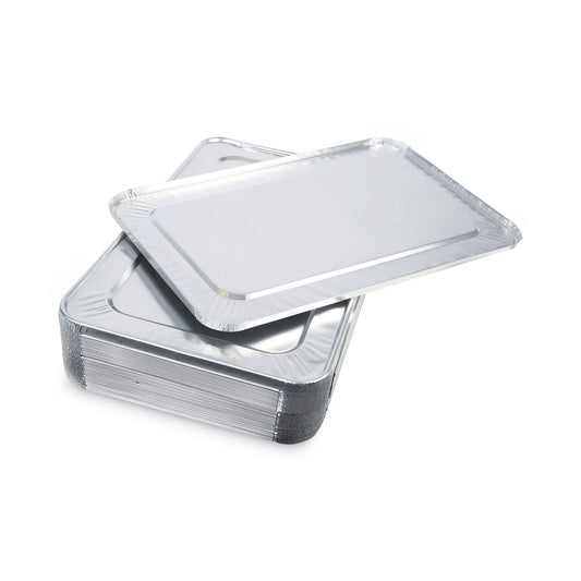 Boardwalk Aluminum Steam Table Pan Lids, Fits Full-Size Deep Pan, 380 Gauge, 0.63" Deep, 12.88 x 20.81, 50/Carton (LIDSTEAMFL)