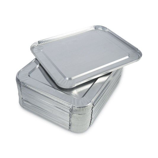 Boardwalk Aluminum Steam Table Pan Lids, Fits Half-Size Deep Pan, 290 Gauge, 0.63" Deep, 10.5 x 12.81, 100/Carton (LIDSTEAMHF)