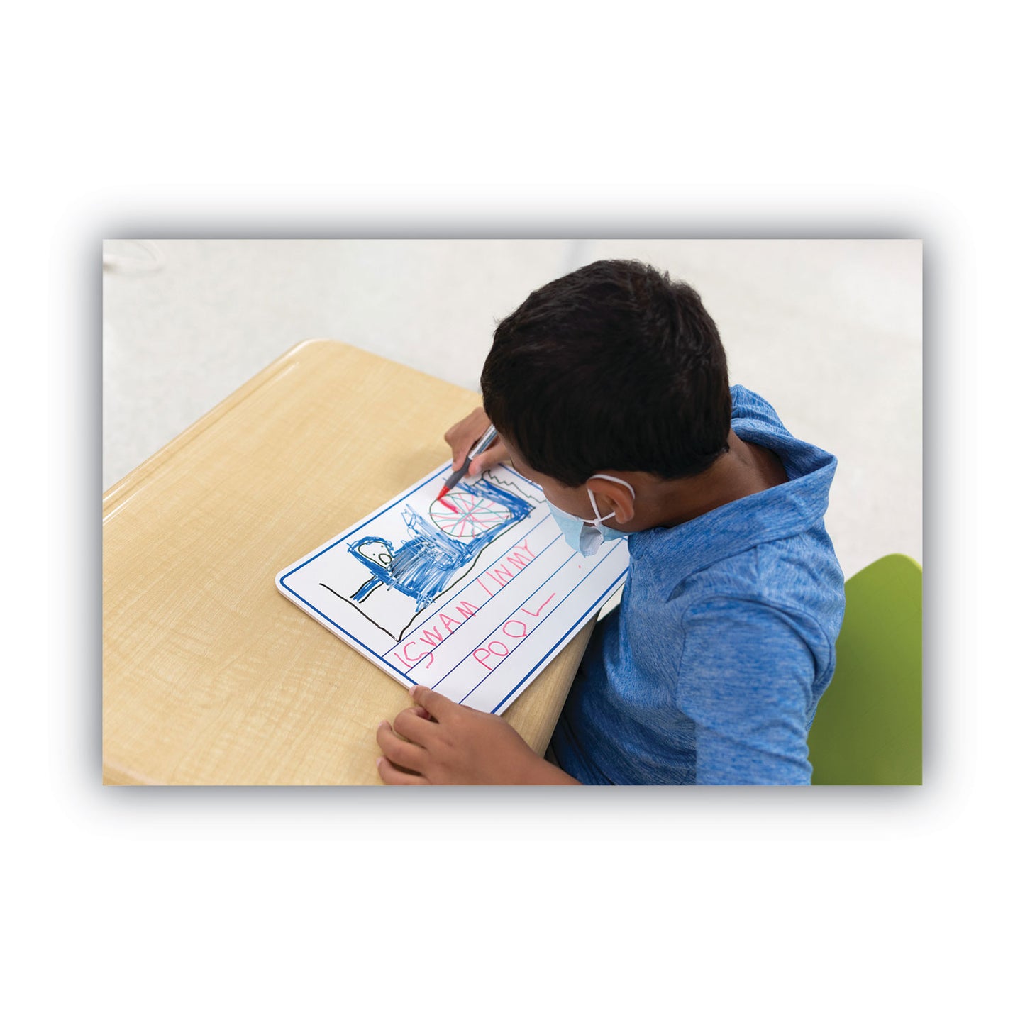 Creativity Street Dry Erase Student Boards, 12 x 9, Blue/White Surface, 10/Set (988210)