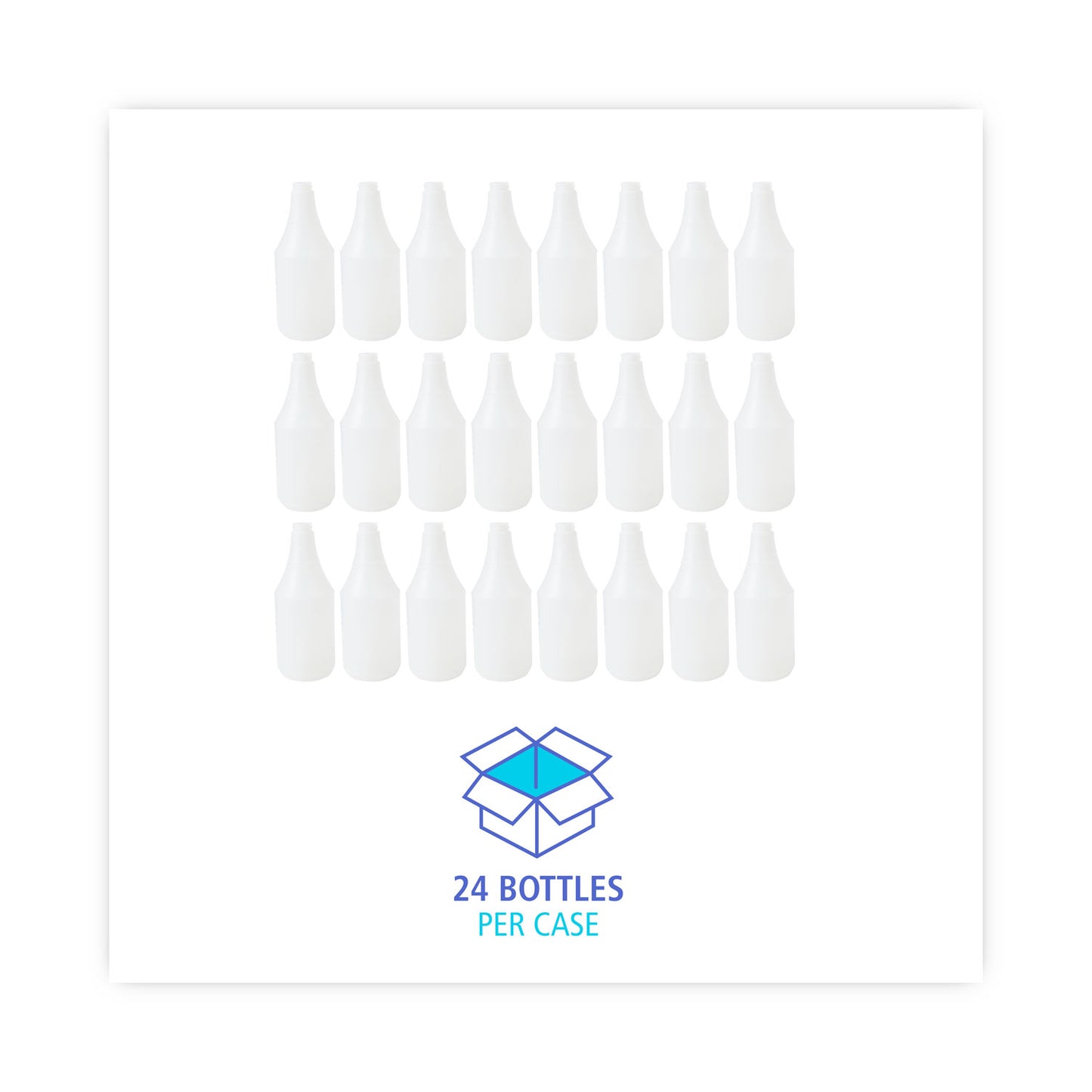 Boardwalk Embossed Spray Bottle, 24 oz, Clear, 24/Carton (00024)