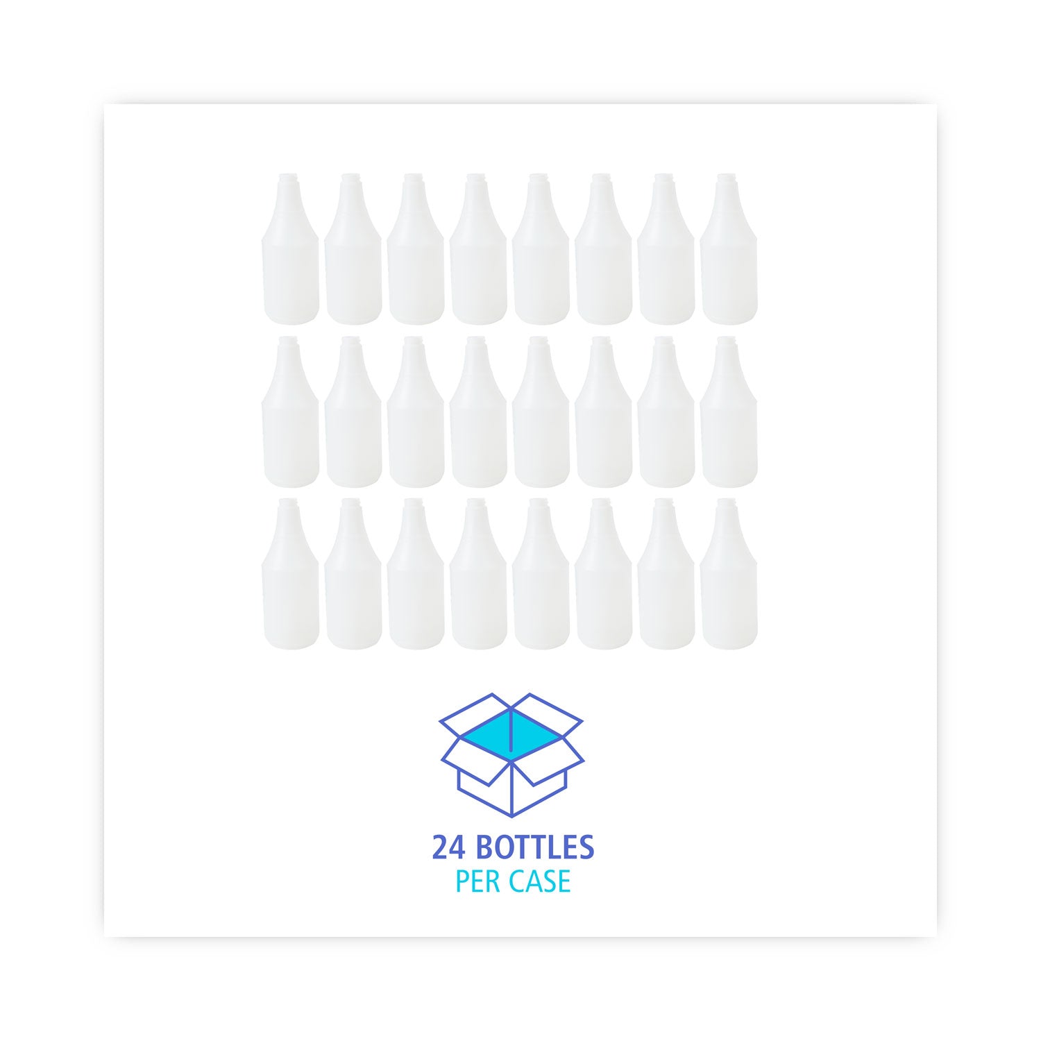 Boardwalk Embossed Spray Bottle, 24 oz, Clear, 24/Carton (00024)