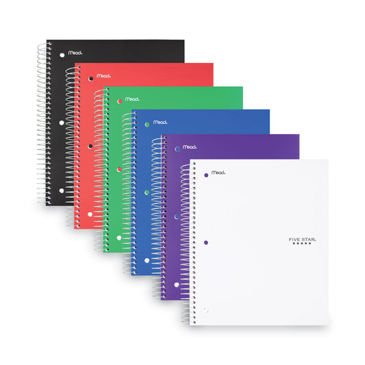 Five Star Wirebound Notebook with Four Pockets, 3-Subject, Wide/Legal Rule, Randomly Assorted Cover Color, (150) 10.5 x 8 Sheets (51014)