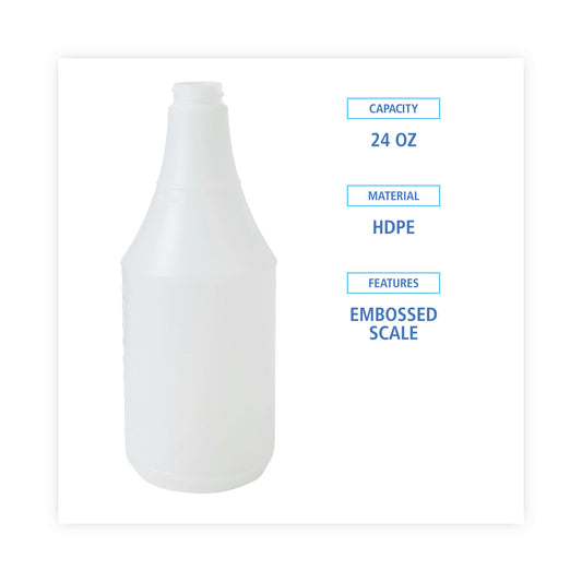 Boardwalk Embossed Spray Bottle, 24 oz, Clear, 24/Carton (00024)