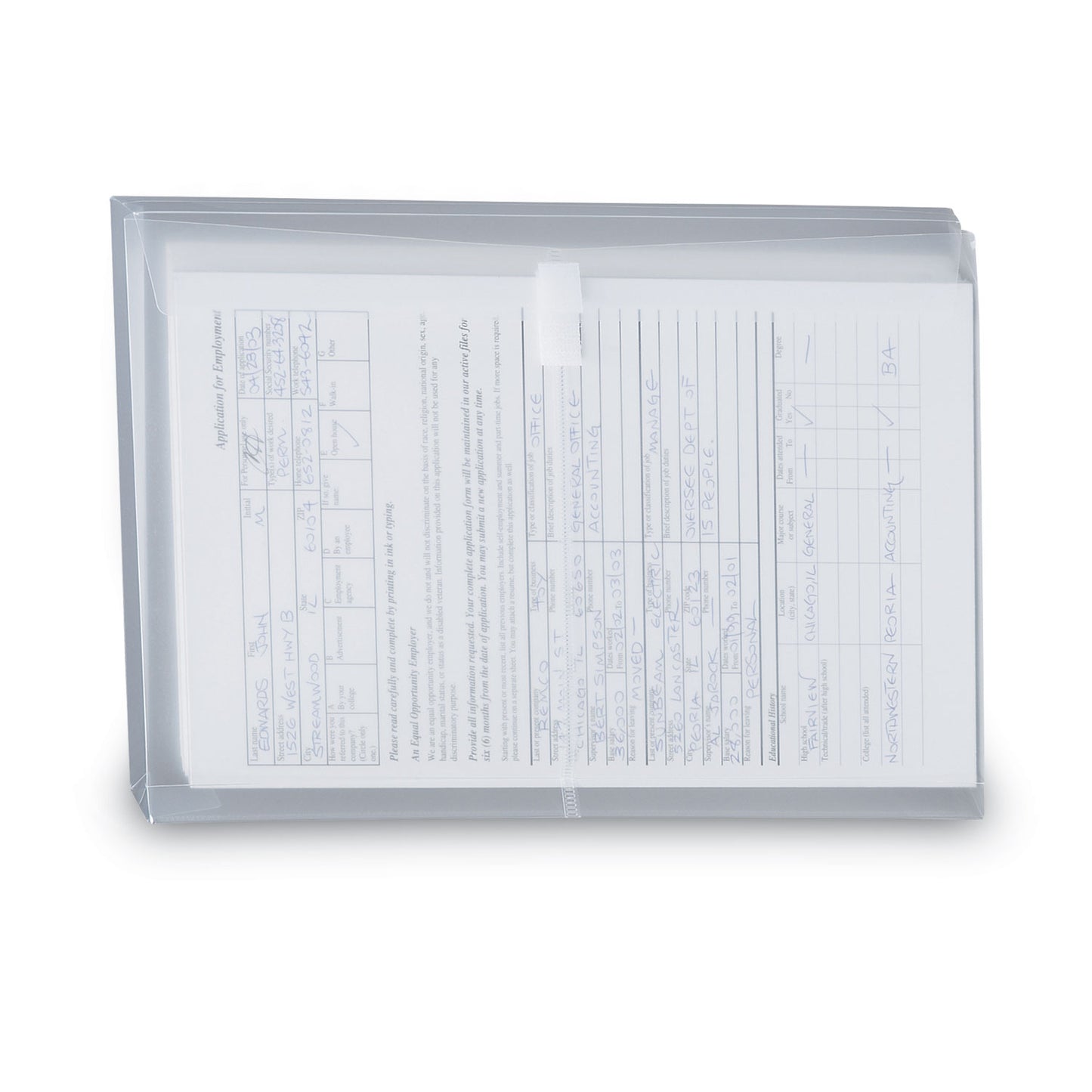 Smead Poly Side-Load Envelopes, Fold-Over Closure, 9.75 x 11.63, Clear, 5/Pack (89661)